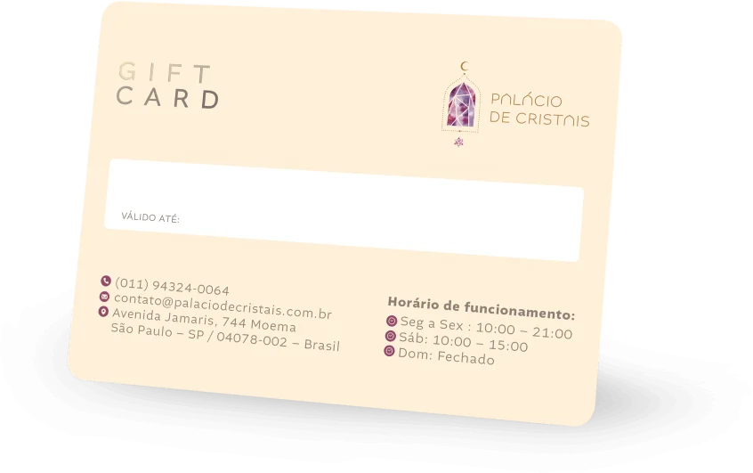 Gift-Card Palácio de Cristais - São Paulo - SP